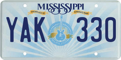 MS license plate YAK330