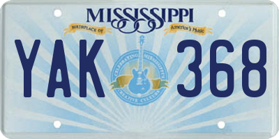 MS license plate YAK368