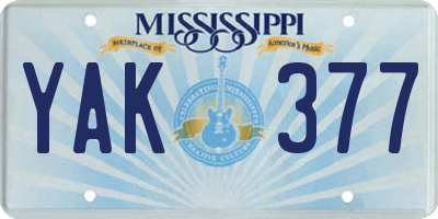 MS license plate YAK377