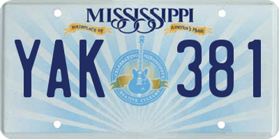 MS license plate YAK381