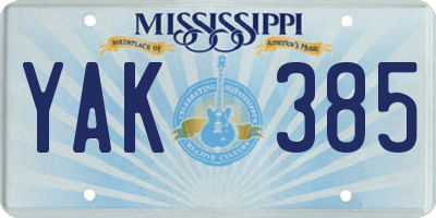 MS license plate YAK385