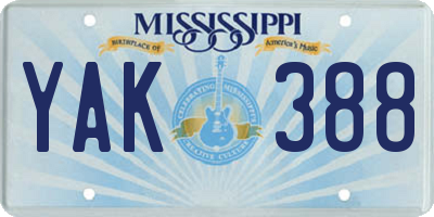 MS license plate YAK388