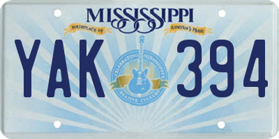 MS license plate YAK394