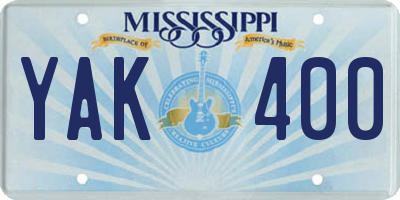 MS license plate YAK400