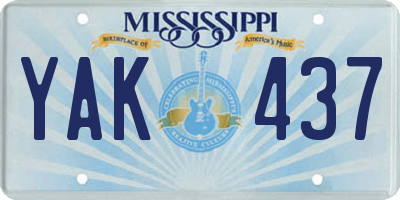 MS license plate YAK437
