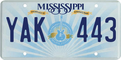 MS license plate YAK443