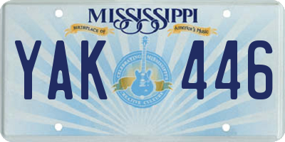 MS license plate YAK446