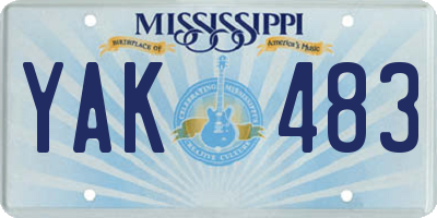 MS license plate YAK483