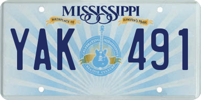 MS license plate YAK491