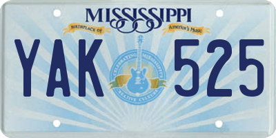 MS license plate YAK525
