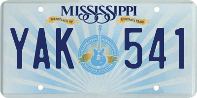 MS license plate YAK541