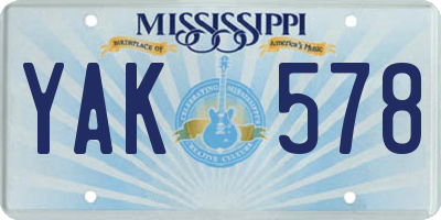 MS license plate YAK578