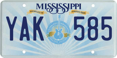 MS license plate YAK585