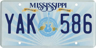 MS license plate YAK586