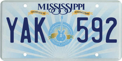 MS license plate YAK592