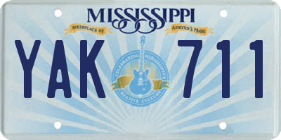 MS license plate YAK711