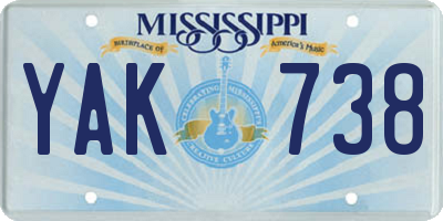 MS license plate YAK738