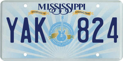 MS license plate YAK824