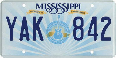 MS license plate YAK842