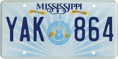 MS license plate YAK864