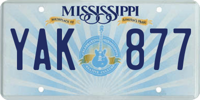 MS license plate YAK877