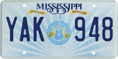 MS license plate YAK948
