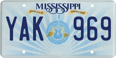 MS license plate YAK969