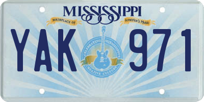 MS license plate YAK971