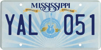 MS license plate YAL051