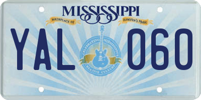 MS license plate YAL060
