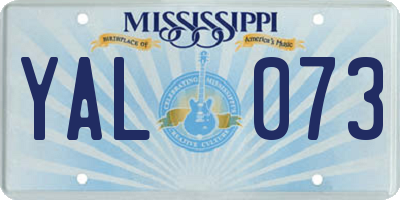 MS license plate YAL073