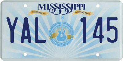 MS license plate YAL145