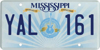 MS license plate YAL161