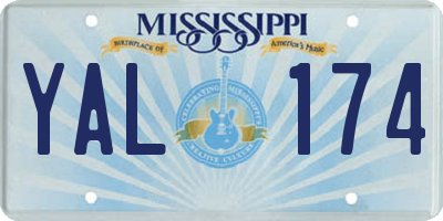 MS license plate YAL174