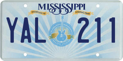 MS license plate YAL211