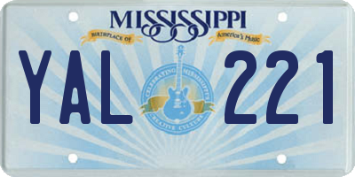 MS license plate YAL221