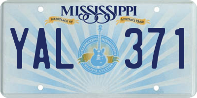 MS license plate YAL371