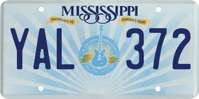 MS license plate YAL372