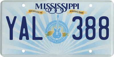 MS license plate YAL388