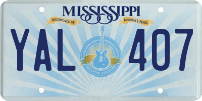 MS license plate YAL407