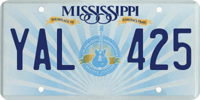 MS license plate YAL425