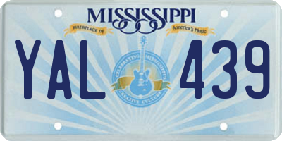 MS license plate YAL439