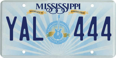 MS license plate YAL444