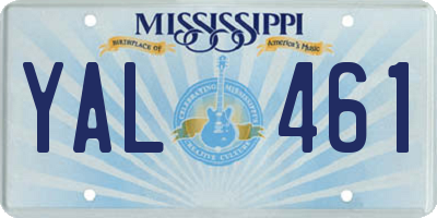 MS license plate YAL461