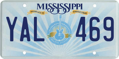 MS license plate YAL469