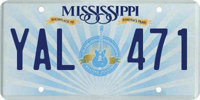 MS license plate YAL471