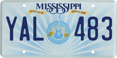 MS license plate YAL483