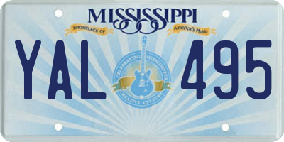 MS license plate YAL495