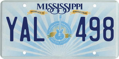 MS license plate YAL498