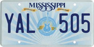MS license plate YAL505